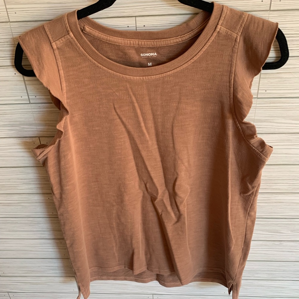 Sonoma Sleeveless Scoop Neck Tank Top - Cinnamon Brown